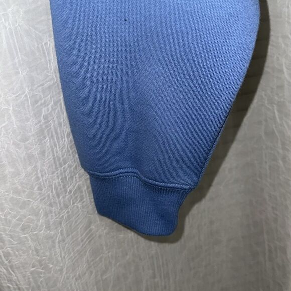 F21 S Light Blue White Collared PARIS Graphic Cropped Fleece Pullover - Picture 10 of 15